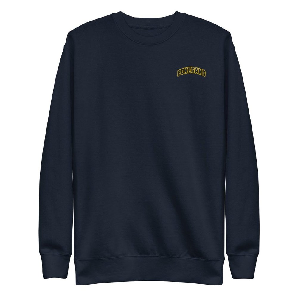 PokeGang Unisex Navy Long Sleeve Crew Neck Pullover Tightly Knit Sweatshirt